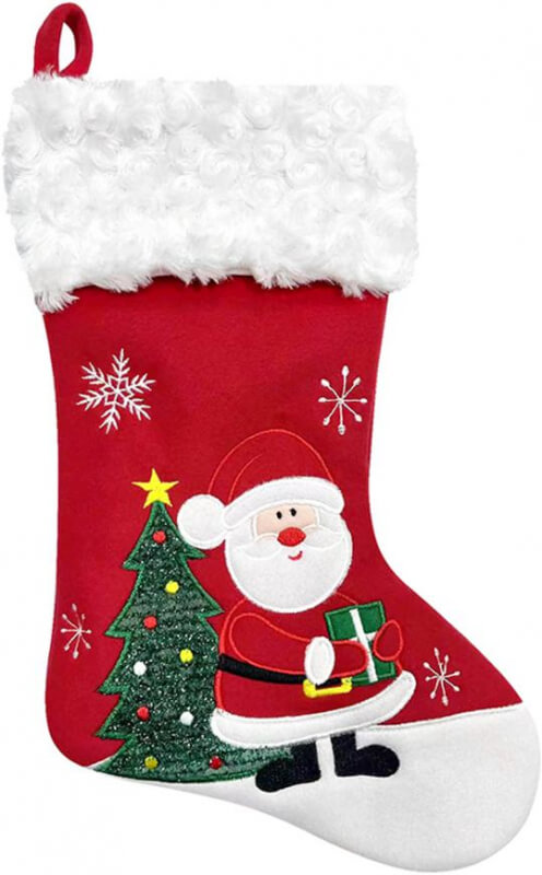 Vianočná závesná dekorácia v podobe ponožky